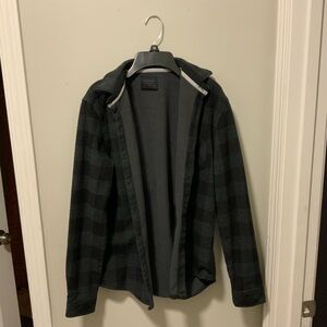 Nomad Men's Black and Gray Plaid Shirt Jacket